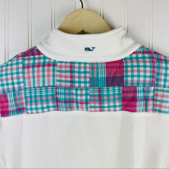 Vineyard Vines Miami White Plaid Pullover Shep Sweater Size Medium - Picture 5 of 11